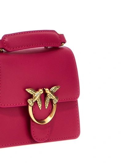 Shop Pinko 'love One Micro' Handbag In Fuchsia