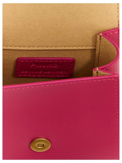 Shop Pinko 'love One Micro' Handbag In Fuchsia