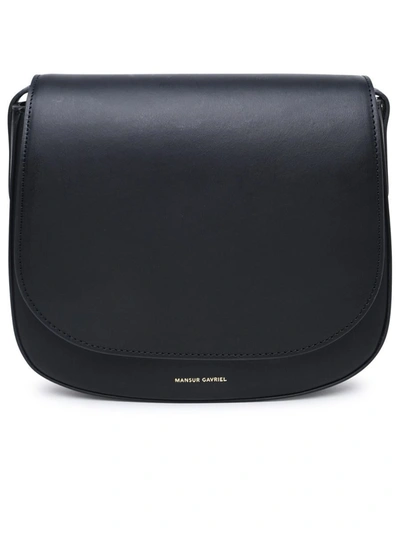 Shop Mansur Gavriel 'classic' Mini Bag In Black Vegetable Tanned Leather