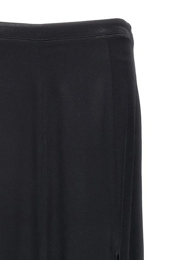 Shop Twinset Long Satin Skirt In Black