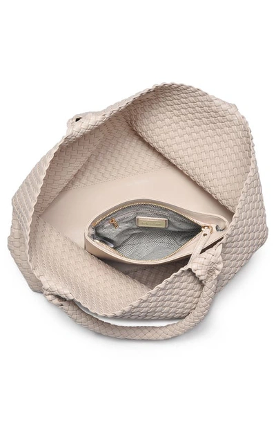 Moda Luxe Woven Unlined Tote Bag And Pouch In Ivory