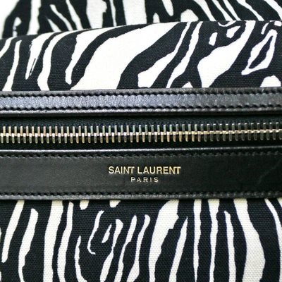 Shop Saint Laurent Black Canvas Backpack Bag ()