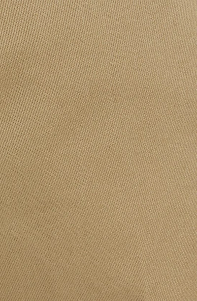 Thom Browne Relaxed Fit Pleated Crop Straight Leg Cotton Trousers In Camel