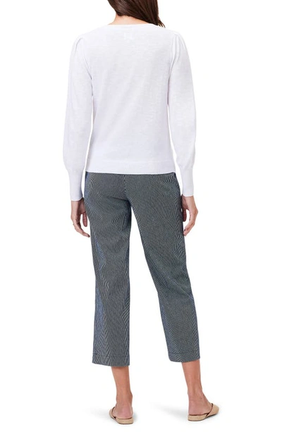 Shop Nic + Zoe Slub Cotton Blend Sweater In Paper White