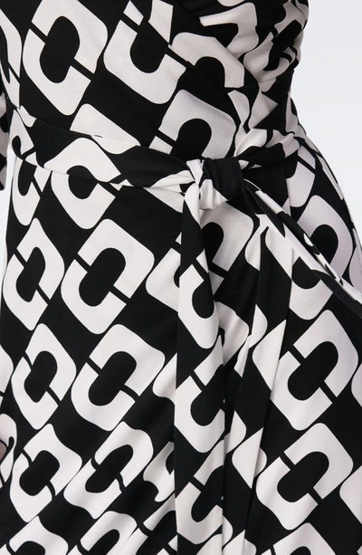 Shop Diane Von Furstenberg Abigail Silk Wrap Midi Dress In Chain Link Giant