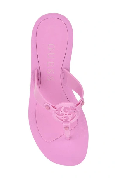 Shop Guess Tyana Flip Flop In Medium Pink