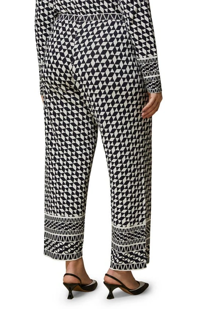 Shop Marina Rinaldi Geo Jacquard Knit Pants In Ultramarine