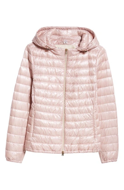 Herno Iconico Angela Classic Short Down Puffer Jacket In 4011 Pale Pink