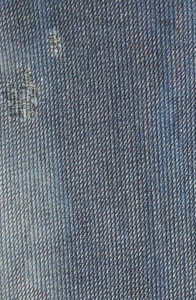 Acne Studios Rib Cotton Print Skirt In Denim Blue