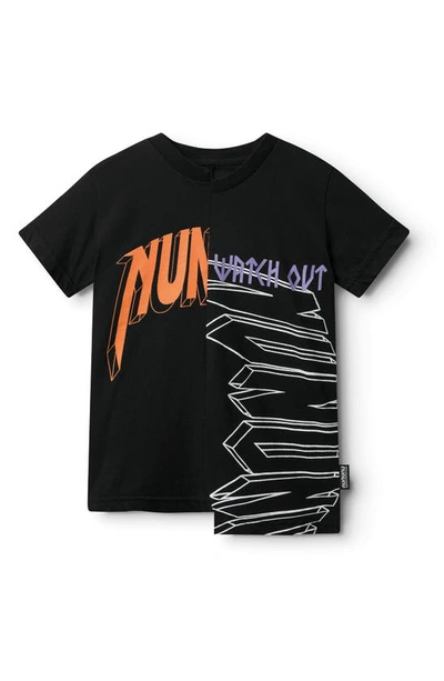 Shop Nununu Kids' Unbalanced T-shirt In Black
