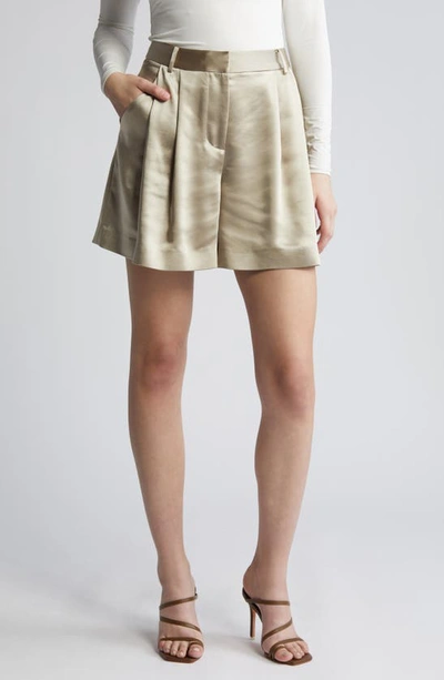 Shop Kobi Halperin Jaynie Satin Shorts In Fawn