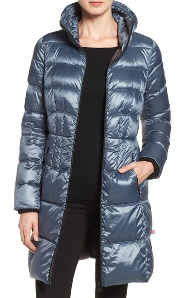 Shop Bernardo Packable Coat With Down & Primaloft® Fill In Ice Cove/ Nightshade