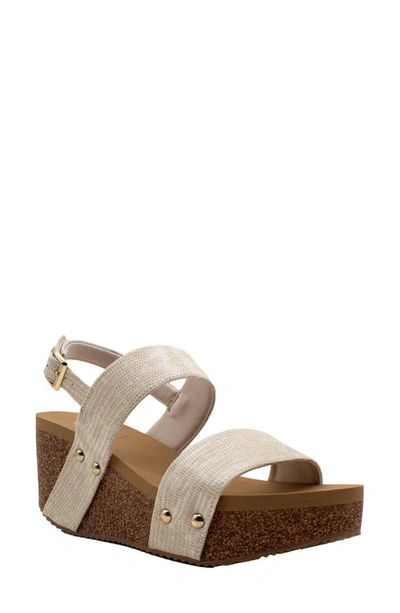 Shop Volatile Summer Love Platform Wedge Sandal In Ivory Snake