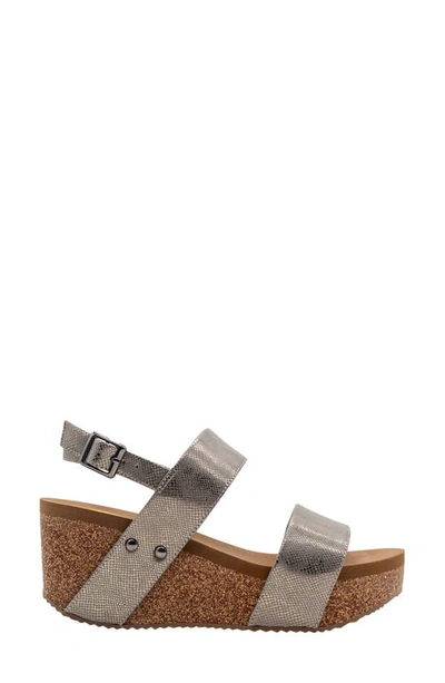 Volatile Summer Love Platform Wedge Sandal In Pewter