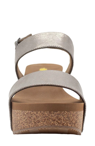 Volatile Summer Love Platform Wedge Sandal In Pewter