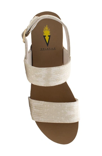 Shop Volatile Summer Love Platform Wedge Sandal In Ivory Snake