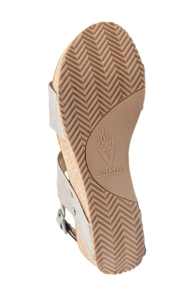 Volatile Summer Love Platform Wedge Sandal In Pewter