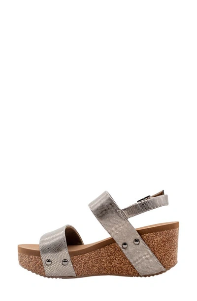 Volatile Summer Love Platform Wedge Sandal In Pewter