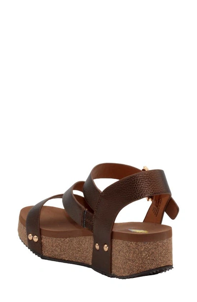 Shop Volatile Biloxi Platform Wedge Sandal In Bronze Metallic Faux Leather
