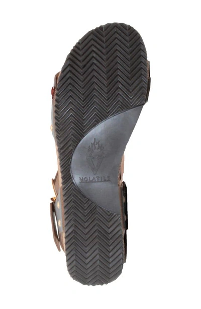 Volatile Biloxi Platform Wedge Sandal In Bronze Metallic Faux Leather
