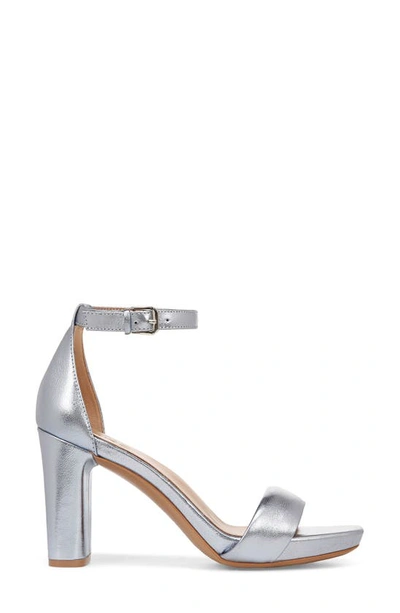 Naturalizer Joy Ankle Strap Sandal In Light Blue Metallic Leather