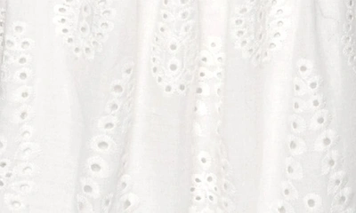 Shop Hannah Banana Kids' Shirred Cotton Eyelet Dress In White