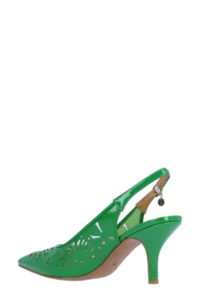 J. Reneé Vanani Slingback Pointed Cap Toe Pump In Green