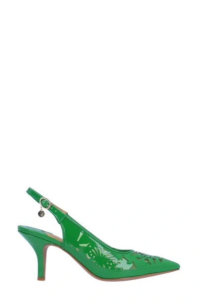 J. Reneé Vanani Slingback Pointed Cap Toe Pump In Green