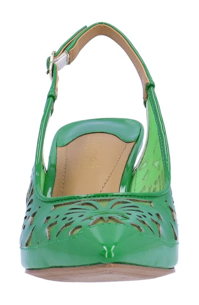 J. Reneé Vanani Slingback Pointed Cap Toe Pump In Green