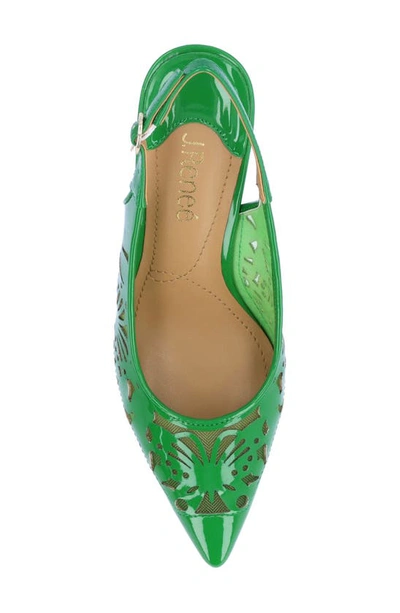 J. Reneé Vanani Slingback Pointed Cap Toe Pump In Green