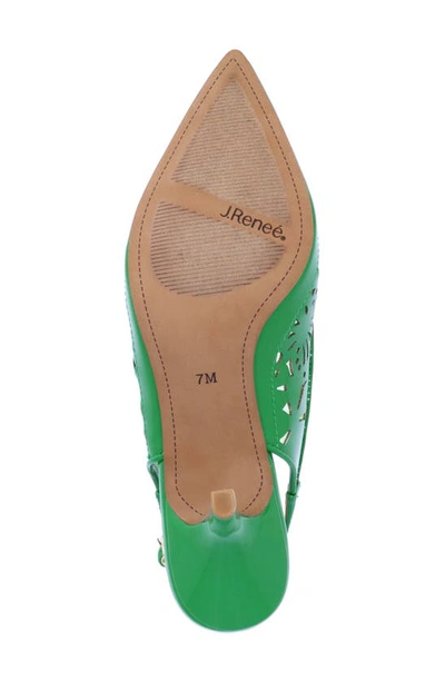 J. Reneé Vanani Slingback Pointed Cap Toe Pump In Green
