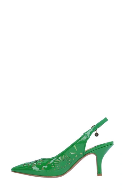 J. Reneé Vanani Slingback Pointed Cap Toe Pump In Green