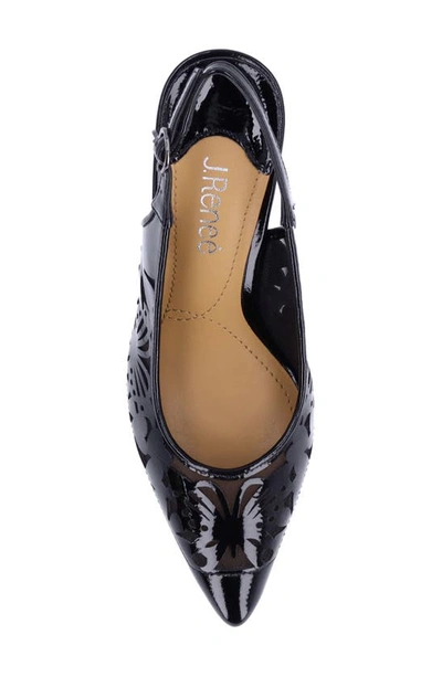 J. Reneé Vanani Slingback Pointed Cap Toe Pump In Black