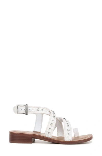 Franco Sarto Ina Toe Loop Sandal In White Studded