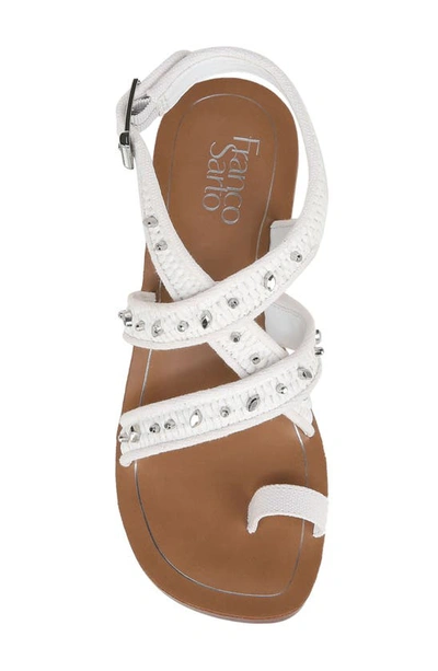 Franco Sarto Ina Toe Loop Sandal In White Studded
