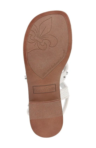 Franco Sarto Ina Toe Loop Sandal In White Studded