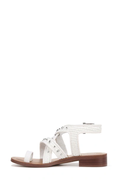 Franco Sarto Ina Toe Loop Sandal In White Studded