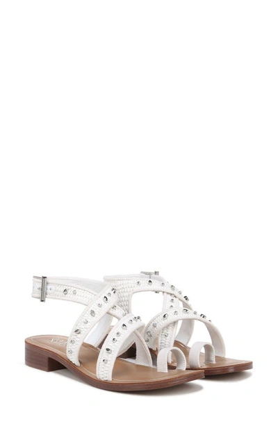 Franco Sarto Ina Toe Loop Sandal In White Studded