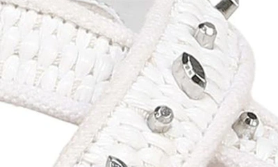 Franco Sarto Ina Toe Loop Sandal In White Studded