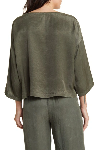 Shop Eileen Fisher Boxy Bateau Neck Top In Grove