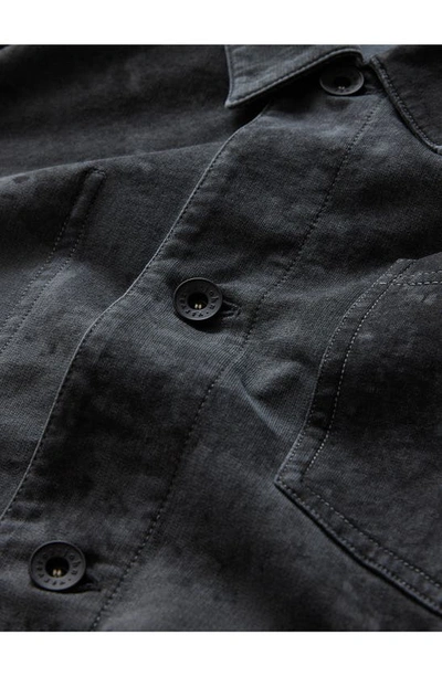 Shop John Varvatos Brighton Organic Cotton French Terry Chore Jacket In Iron Grey