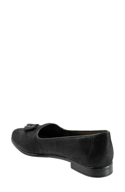 Trotters Liz Tassel Loafer In Black Mini Dot