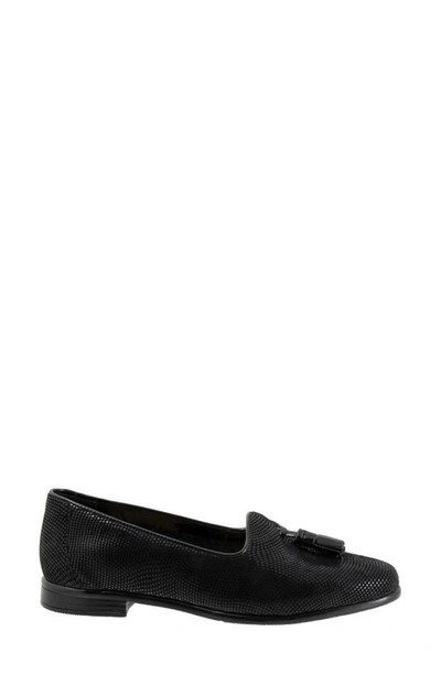 Trotters Liz Tassel Loafer In Black Mini Dot