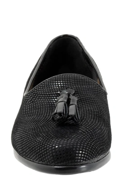 Trotters Liz Tassel Loafer In Black Mini Dot