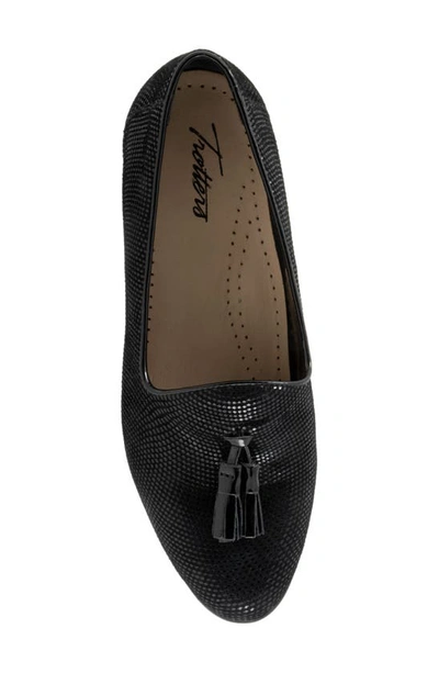 Trotters Liz Tassel Loafer In Black Mini Dot