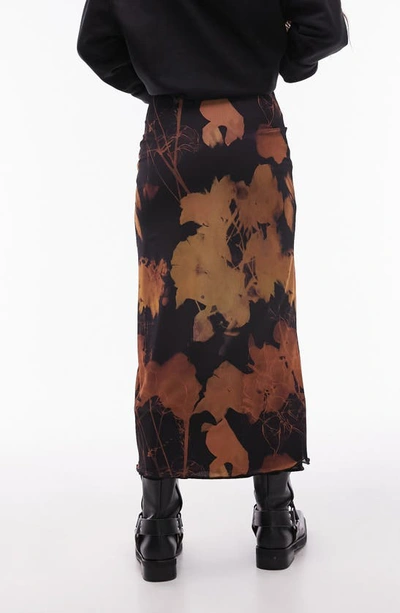 Shop Topshop Floral Mesh Maxi Skirt In Black Multi