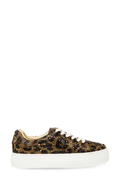 Shop Betsey Johnson Sidny Crystal Pavé Platform Sneaker In Leopard