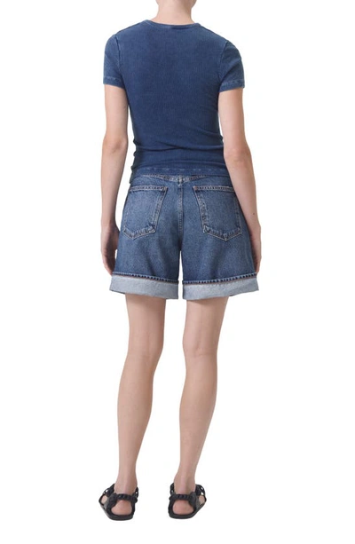Shop Agolde Dame High Waist Mid Length Relaxed Denim Shorts In Control