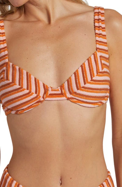 Shop Billabong Tides Tyler Underwire Terry Bikini Top In Orange Multi