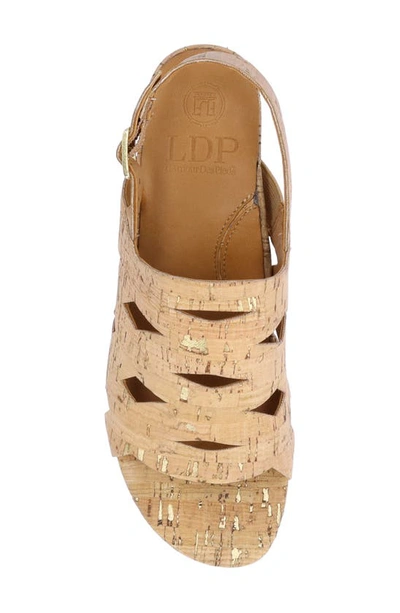 Shop L'amour Des Pieds Elloise Slingback Sandal In Natural/ Gold